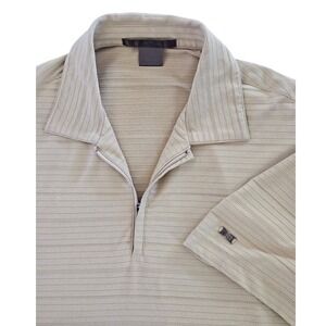 Vintage Y2K Nike Tiger Woods Collection Polo Half Zip Short Sleeve Beige Size M‎